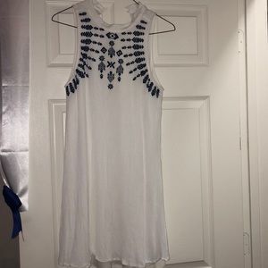 White dress with pattern